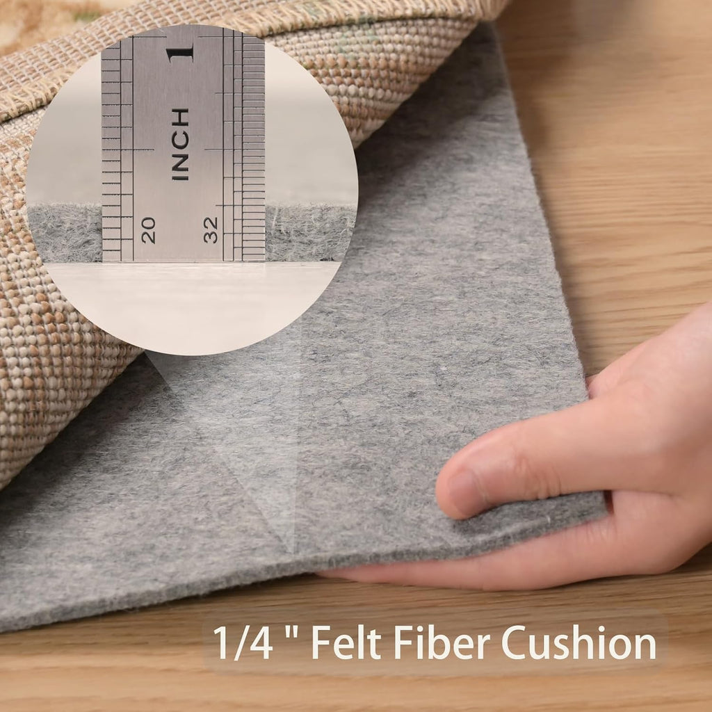 Non Slip Rug Pad 2x4 Feet Carpet Padding, Under Rug Padding Cushioned for Hardwood Floors, Thick Felt Cushion Carpet