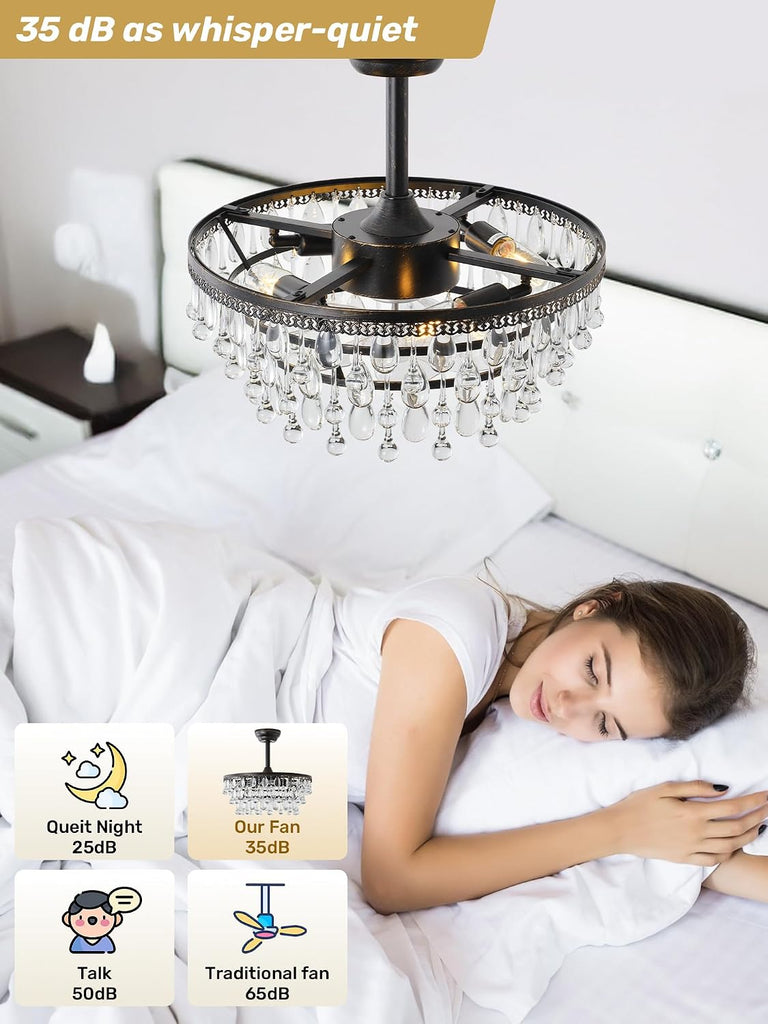 Crystal Fandelier Ceiling Fan with Light
