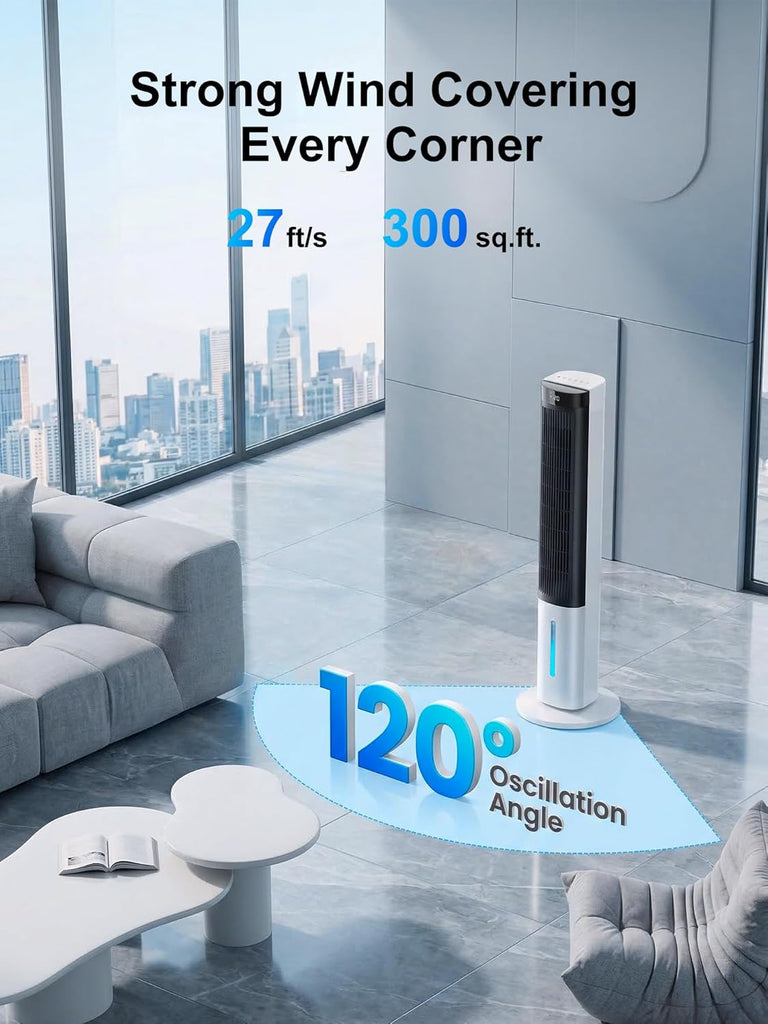 Evaporative Air Cooler, 40" Windowless Portable Air Conditioners with 24H Timer, Cooling Fans that Blow Cold Air