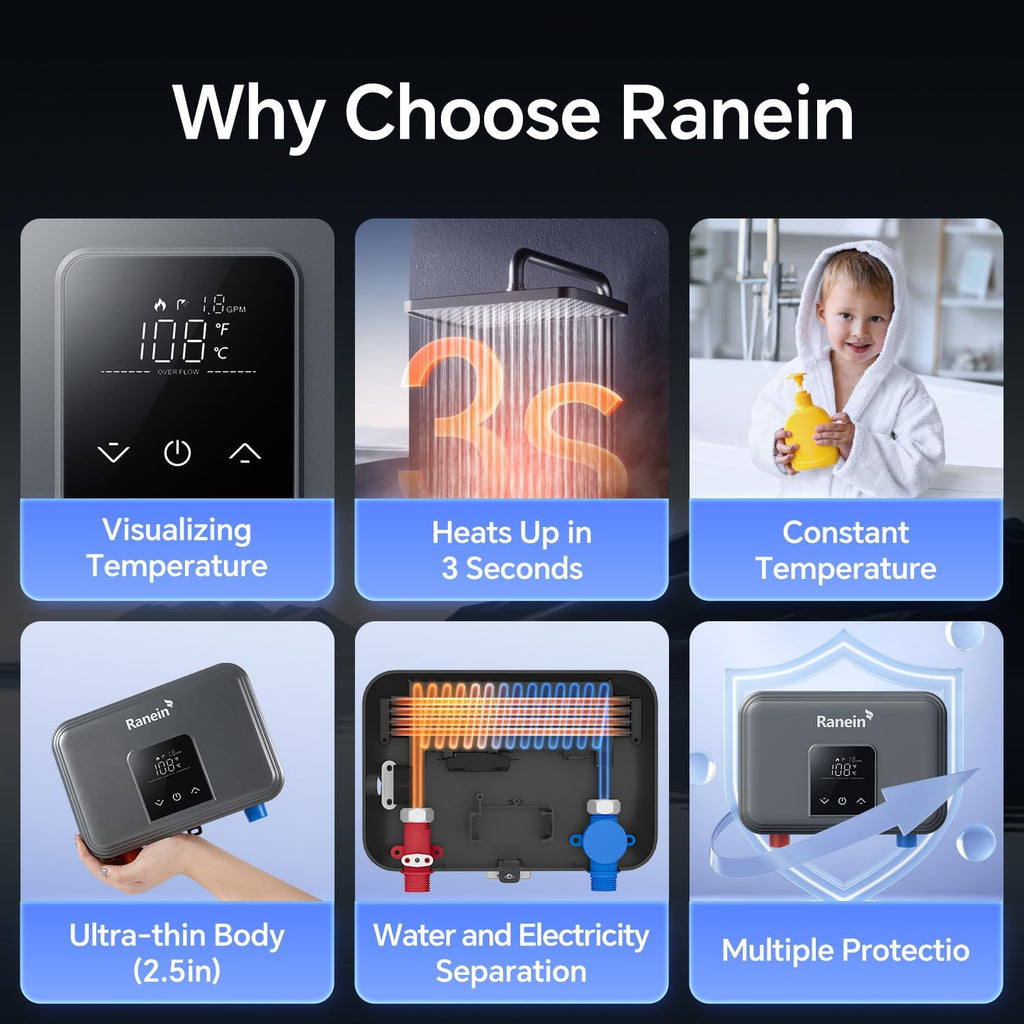 N II Ranein Electric Tankless Water Heater Ultra Edition, 8kW, 240V