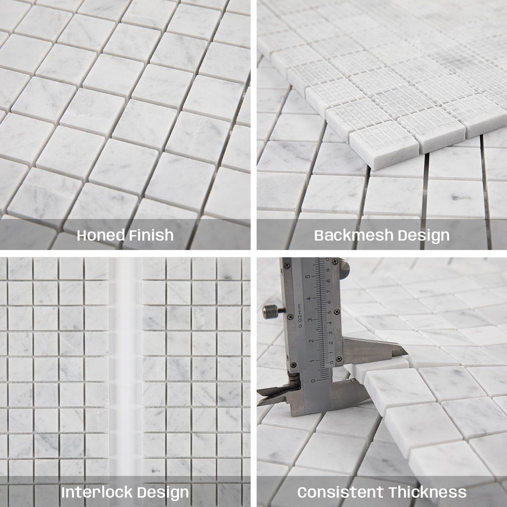 Mosaic Tile Bathroom Floor 1 Inch Square 5 Pcs