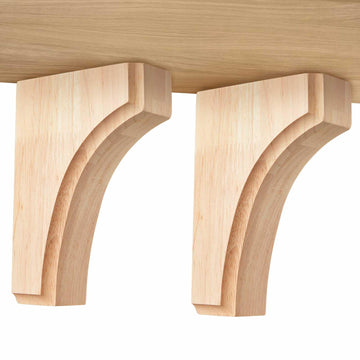 2 Pack Solid Wood Corbels, 1 3/4" w X 4" d X 6" h, Classic