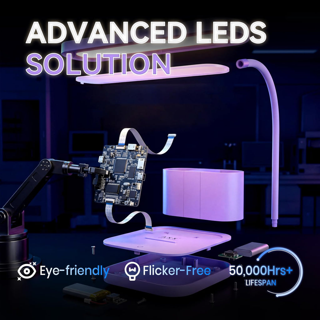 Purple Desk Lamp, Cute Table Light Bedroom