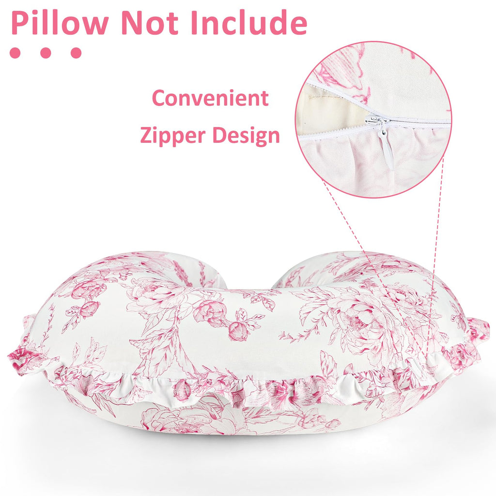 Nursing Pillow Cover, Removable Ruffled Pillowcase for Breastfeeding Pillows, Ultra Soft Comfortable Slipcover for