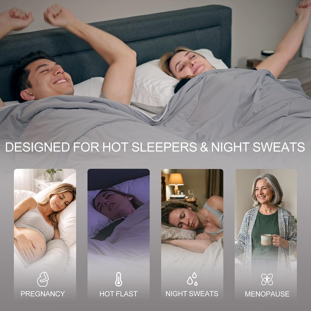 Cooling Blanket Twin, Q-max > 0.45 Japanese Arc-chill Cooling Comforter for Hot Sleepers, Silky Soft Breathable Cool