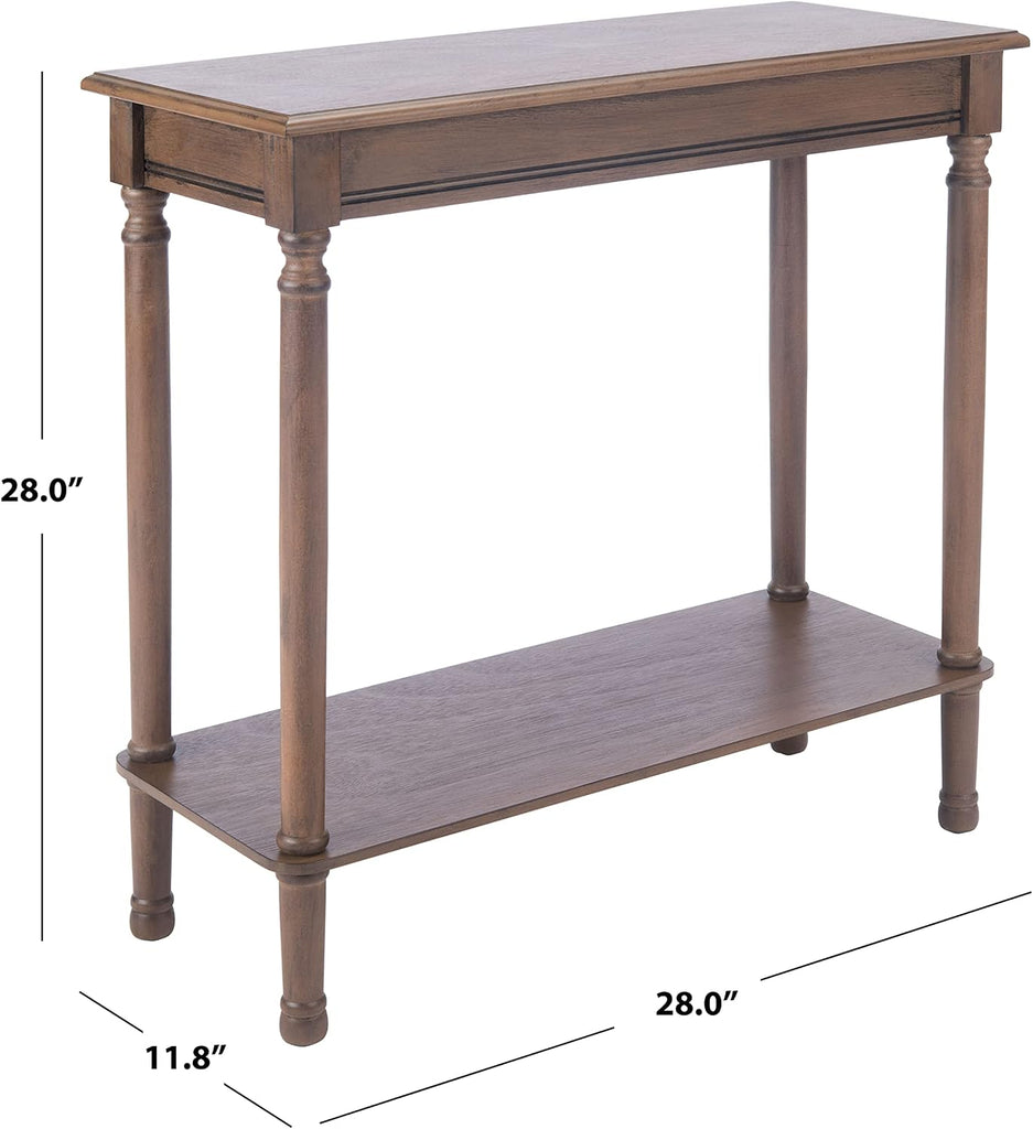 Furniture - Tinsley Rectangle Console Table - Brown - Solid Wood - Farmhouse Turned-Leg Design - Ideal , 28"W x