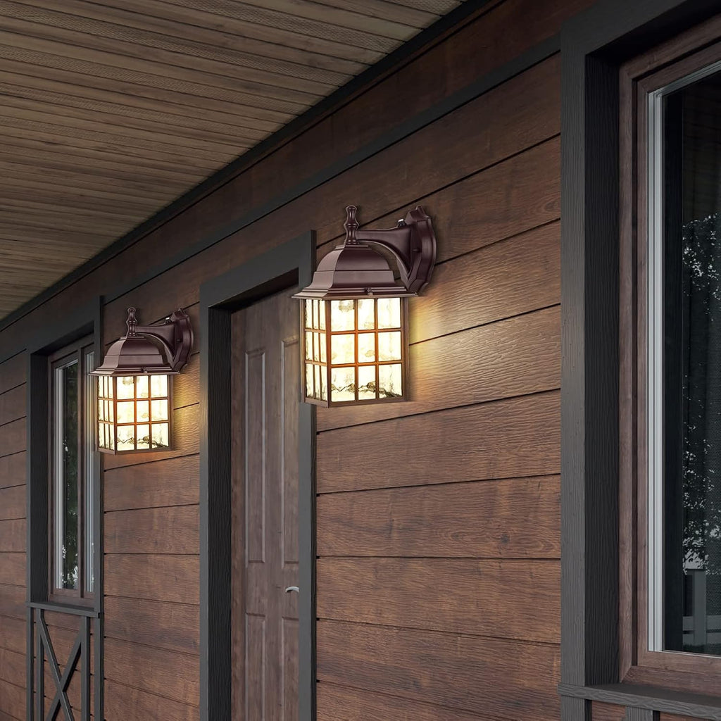 2-Pack Dusk to Dawn Outdoor Lights for House, Exterior Porch Light Fixtures Wall Mount with Photocell Sensor