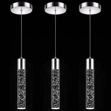 Pendant Lights Kitchen Island, 6500K Modern Kitchen Island Lights Brushed Nickel, 3 Pack Ceiling Lighting Fixtures