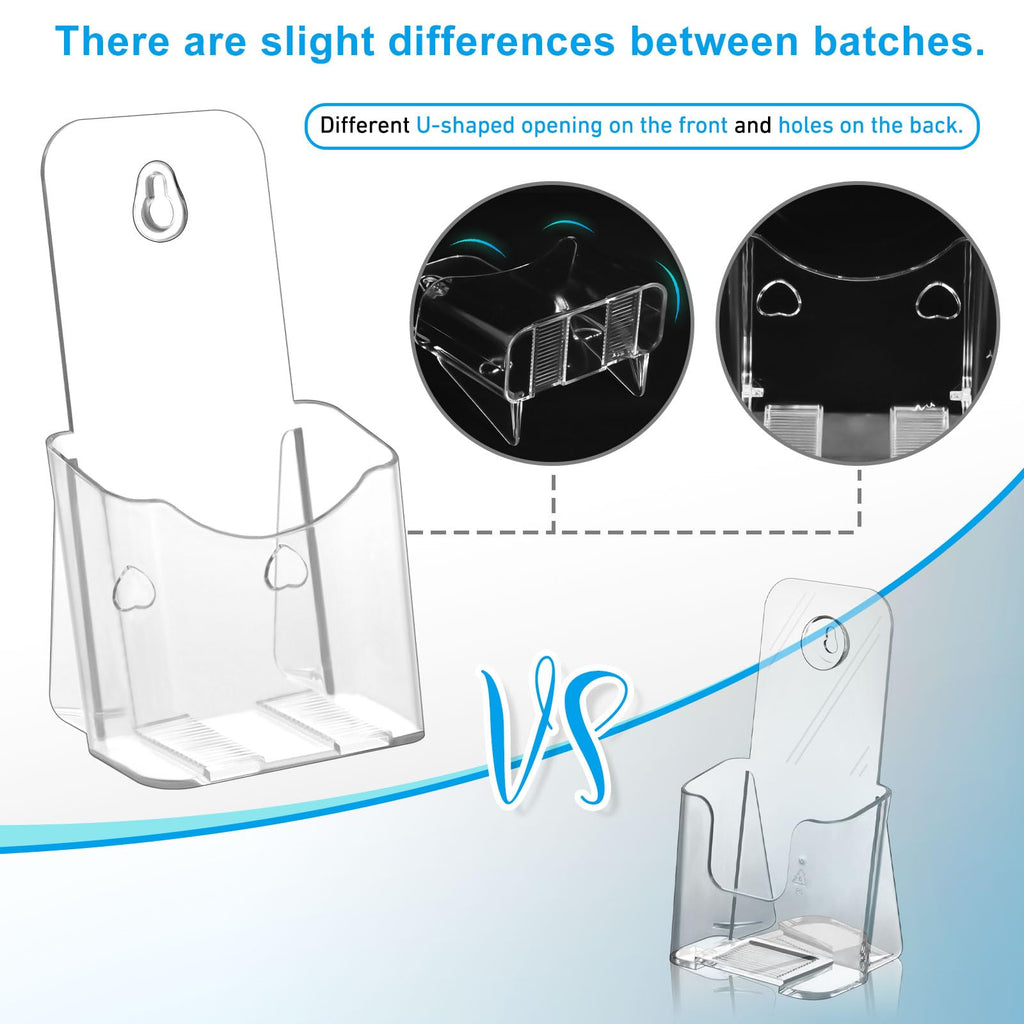 Acrylic Brochure Holder 4 Inches, Clear Flyer Sign Holder, 6 Pack