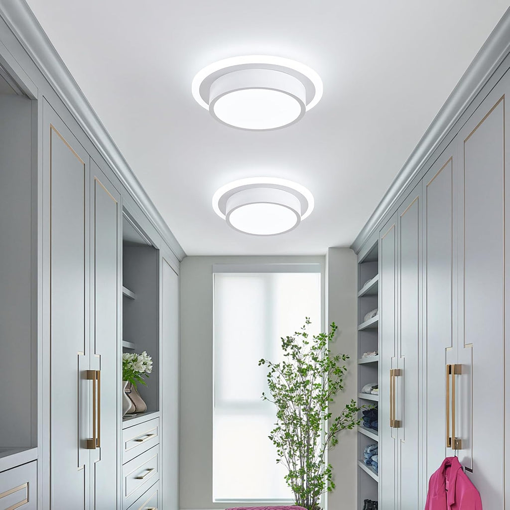 Modern LED Ceiling Light Fixtures, Small Flush Mount Light Fixture, Hallway Light Fixtures 32W 6000K, Round Kitchen