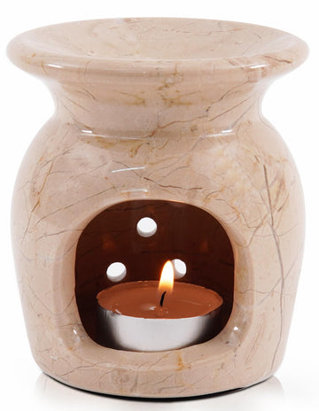 Marble Oil Burner 4" Inches Verona Handmade Candle Warmer & Aromatherapy Diffuser, Ideal Oil Warmer, Aroma Diffuser