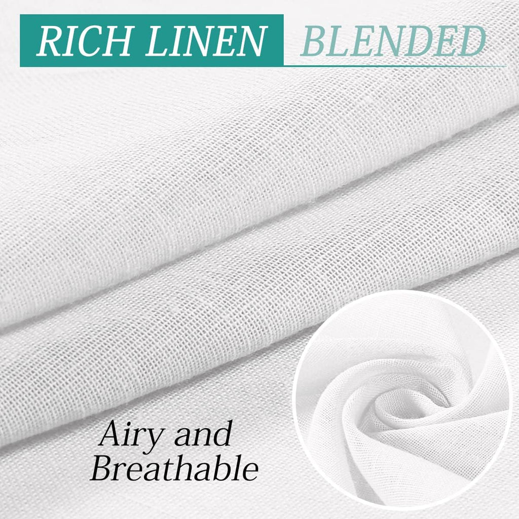 Waterproof Outdoor Curtains Premium Thick Tab Top Linen Textured 2 Panels Curtain 108 inch Length Privacy Assured
