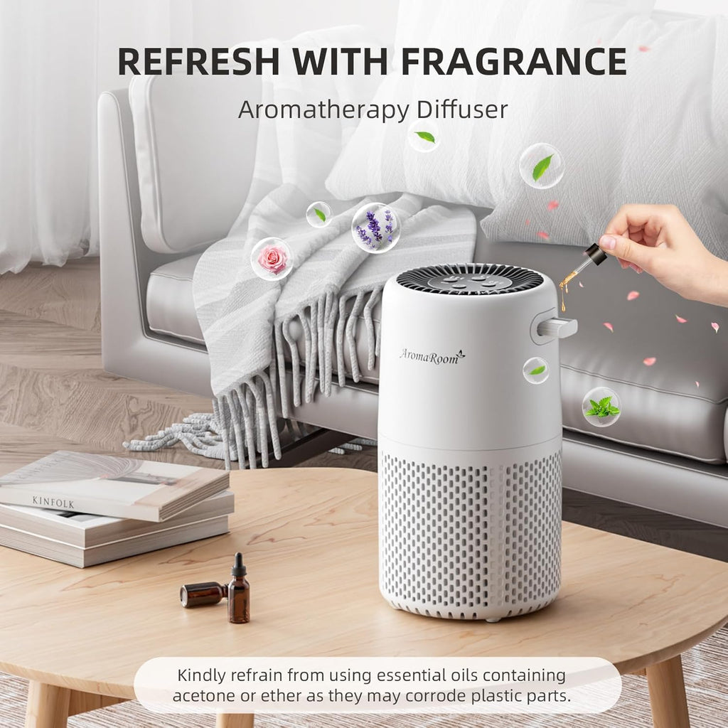 Air Purifier for Home Bedroom, H13 HEPA Air Filter For Smoke Pollen Dander Hair Smell Air Cleaner, 3