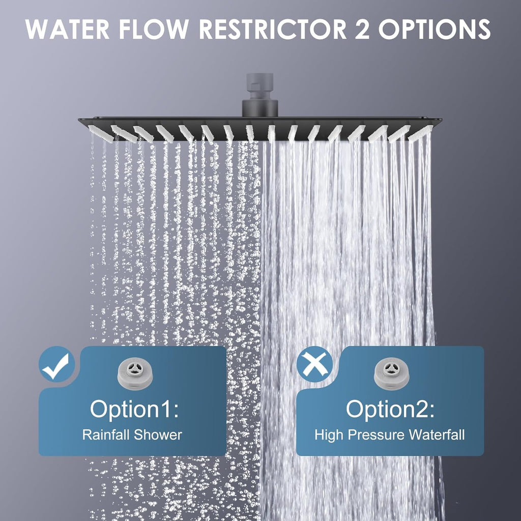 16 inch Matte Black Large Rain Shower Head