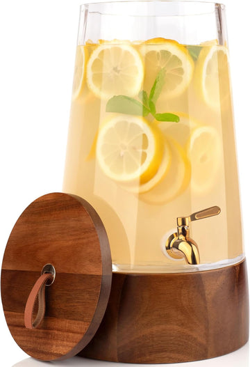 Glass Drink Dispenser with Spigot - Beverage Dispenser with Stand
