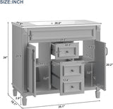 36” Bathroom Vanity with Sink, Freestanding Single Bathroom Sink Vanity Cabinet Set with 36” Countertop & Integrated