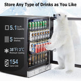 24 inch Beverage Refrigerator - 154 Cans Capacity Beverage Cooler