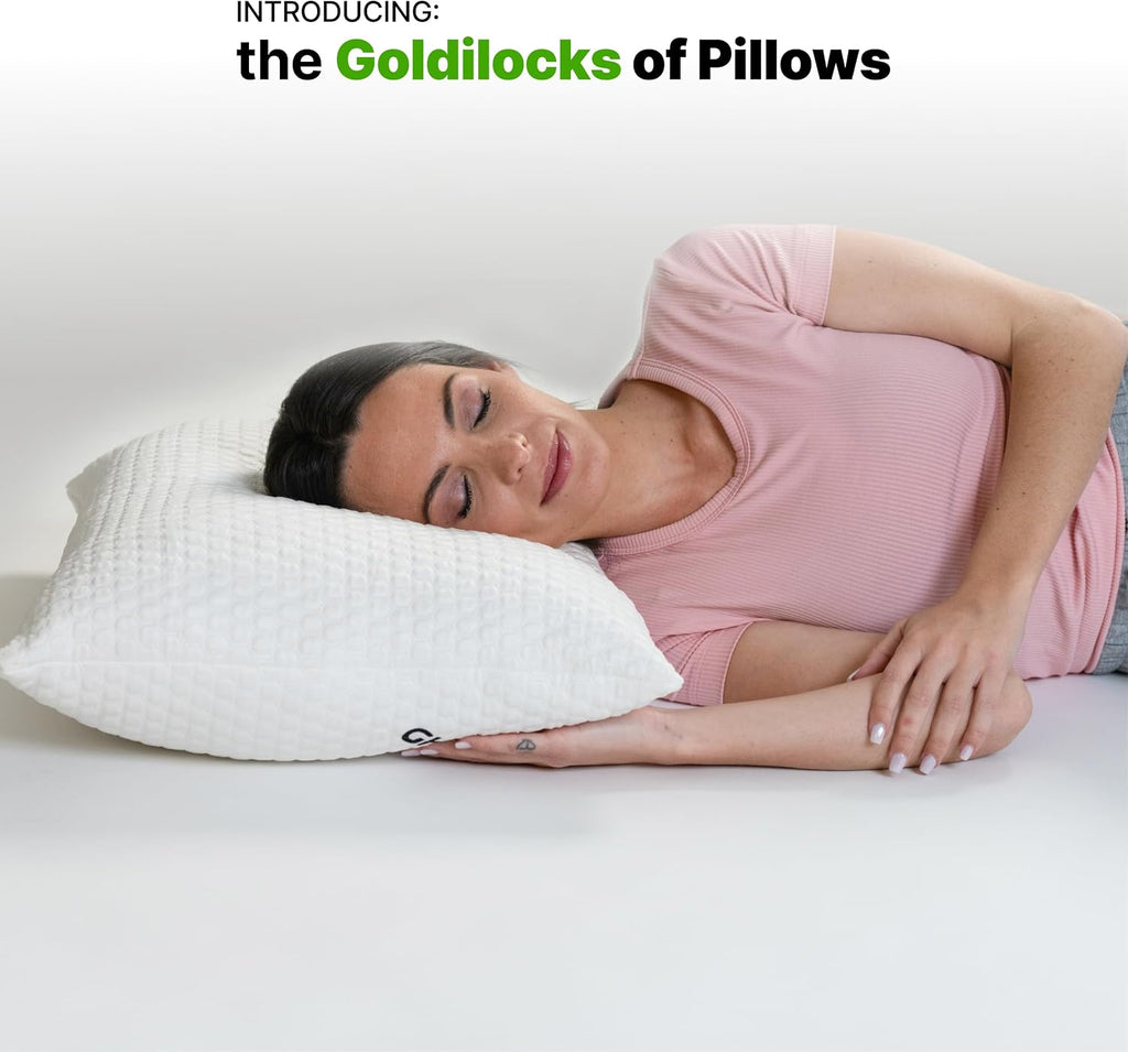 Shredded Memory Foam Pillow with Adjustable Gel and Cooling Breathable Cover - Queen Shredded Pillows CertiPUR-US