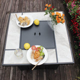 30" Propane Fire Pit with Real Ceramic Tabletop, 50000 BTU Gas Firepit Table with Lid & Glass Rock, Outdoor Fire Pit for Dining or Party, Firepit for - Image 2