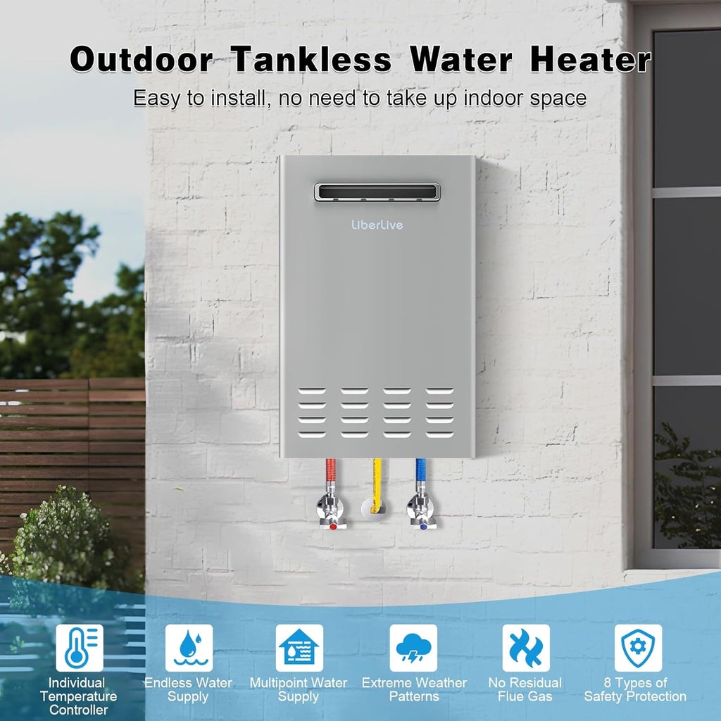 Natural Gas Tankless Water Heater, Outdoor Installation