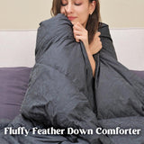 Goose Feather Down Comforter Full, All Season Luxury Hotel Fluffy Duvet Insert