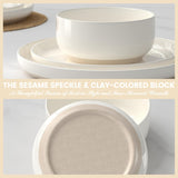 Plates and Bowls Sets, Scratch Resistant Dinnerware Sets for 8, 24 Pieces Porcelain Ceramic Dishware Dishes Set