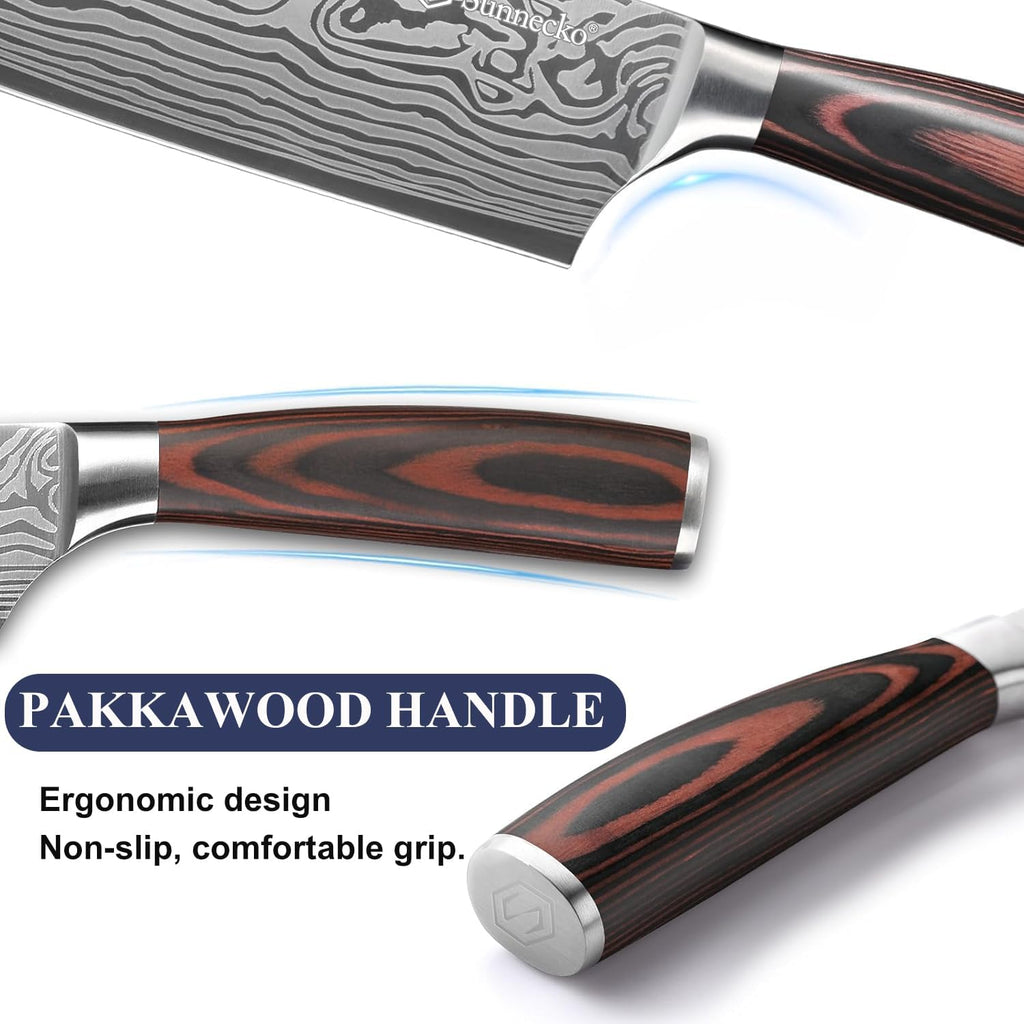 Kitchen Knife Set 5 Piece Chef Knife Set Professional High Carbon Stainless Steel, Sharp Kitchen Knives with Wooden