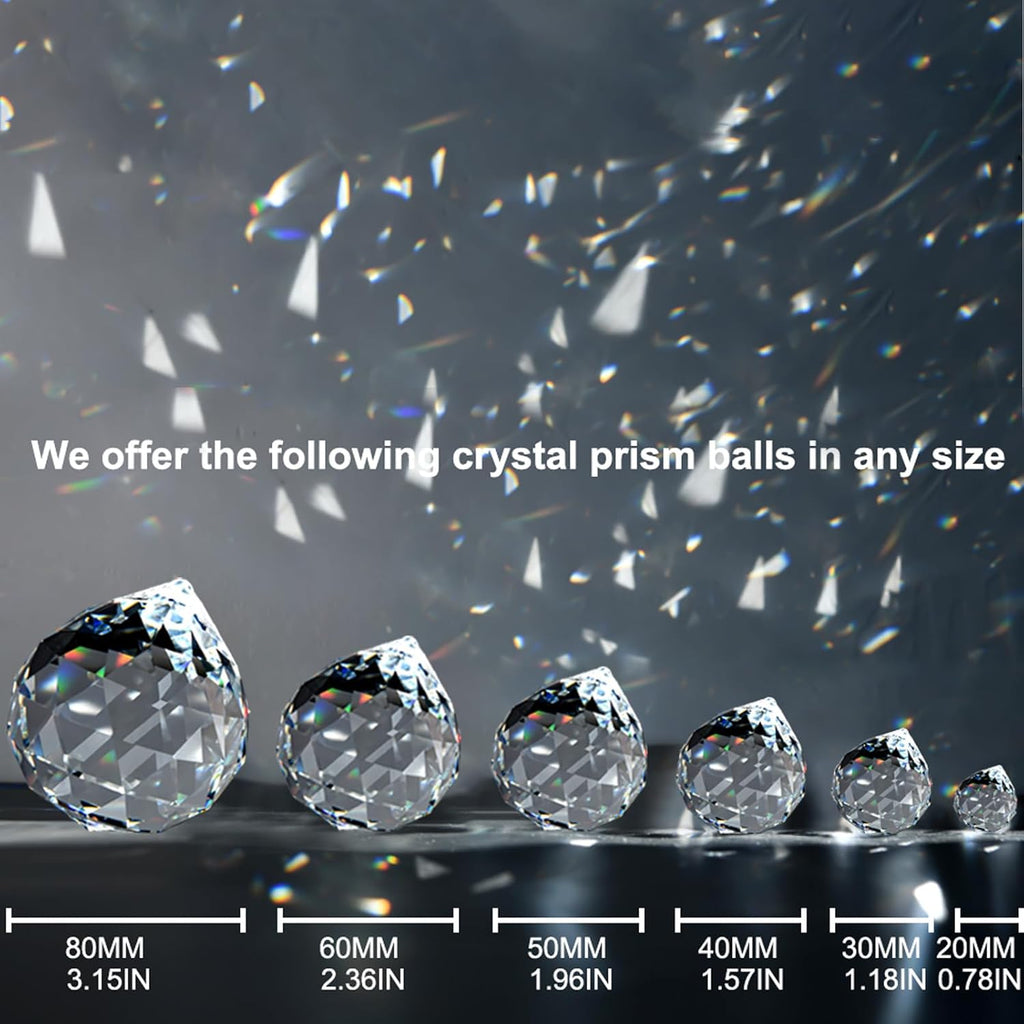 30mm/1.18" 20pcs Crystal Prism Suncatcher for Windows Hanging