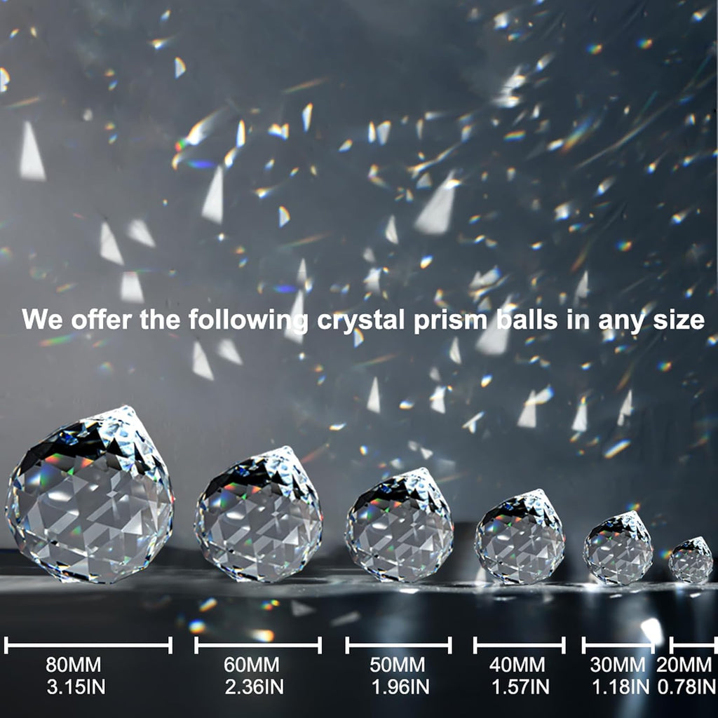 2 Pack Crystal Ball Prism Sun Shine Catcher Rainbow Pendants Maker, Hanging Crystals Prisms for Windows