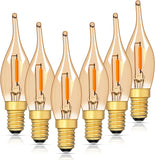 E12 LED Candelabra Bulbs, 7W Equivalent 0.7W Low Wattage, 2200K Amber Warm White, 50 Lumens High CRI(>90) Frosted