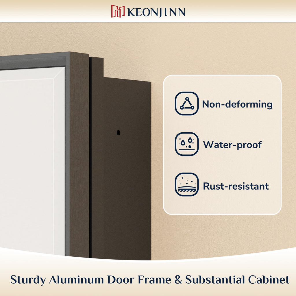 24" x 26" Black Medicine Cabinets Mirror, Wall Mount or in Wall