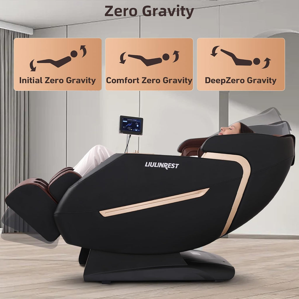 Massage Chair Full Body, 4D Zero Gravity Shiatsu Recliner with Heat, Body Scan, Deep Yoga Stretch, 50" SL-Track