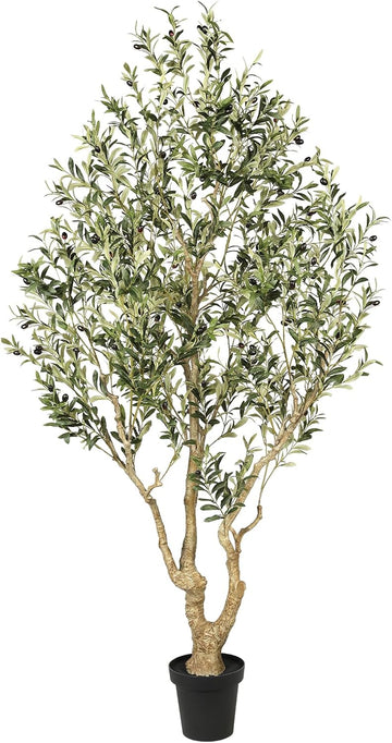 Olive Trees Artificial Indoor 7ft with Thick Trunk, Sturdy Base