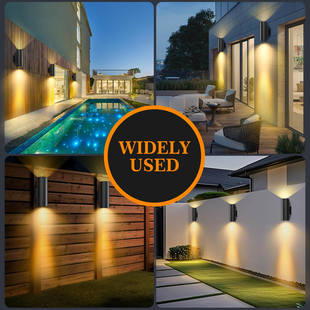 Solar Wall Lights Outdoor, Up & Down Modern Sconce Lights 2 Pack