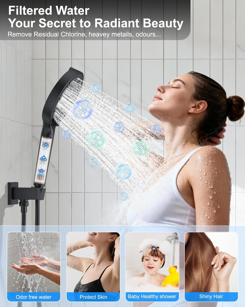 Matte Black 11-Inch Rainfall Shower System