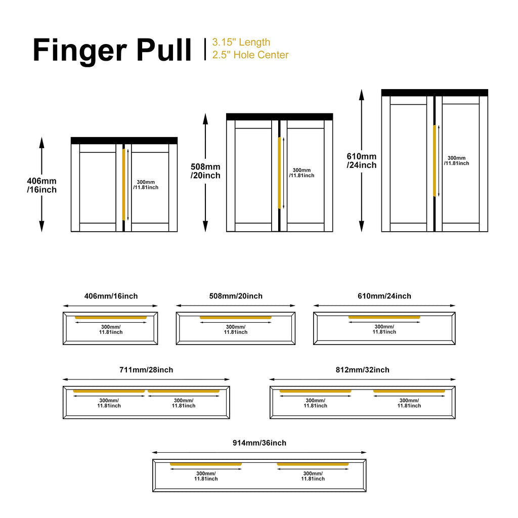 Edge Black Finger Pulls for cabinets Kitchen Invisible Hardware Concealed Drawer Pull Aluminum Hidden Back Mount Door