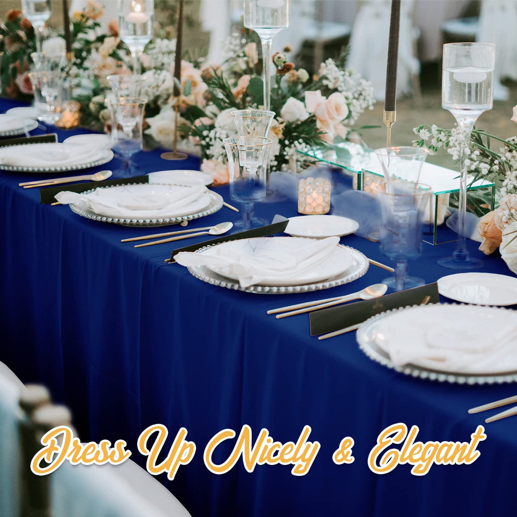 10 Pack Navy Blue Tablecloth 70x120 Inch for 6-8ft Rectangle Table