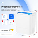 16Lbs Portable Washing Machine, Compact Single Tub Laundry Washer with Spin Dryer, Mini Semi-Automatic Washing Machine