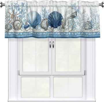 Beach Valance Curtain Window Valance Treatment Decor Small Window Curtains for Bedroom Kitchen Bathroom Living Room 1