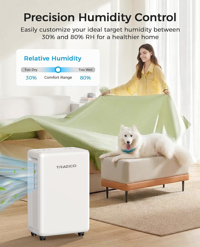 2000 Sq.ft Dehumidifier for Basement, 30 Pint Dehumidifiers for Home with Drain Hose, Quiet Operation