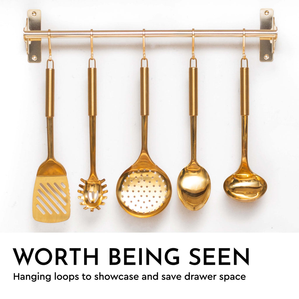 Gold Cooking Utensils Set, 5-Piece