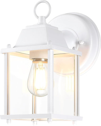 Outdoor Wall Lantern, Wall Sconce as Porch Lighting Fixture, E26 Base, Aluminum Housing Plus Glass