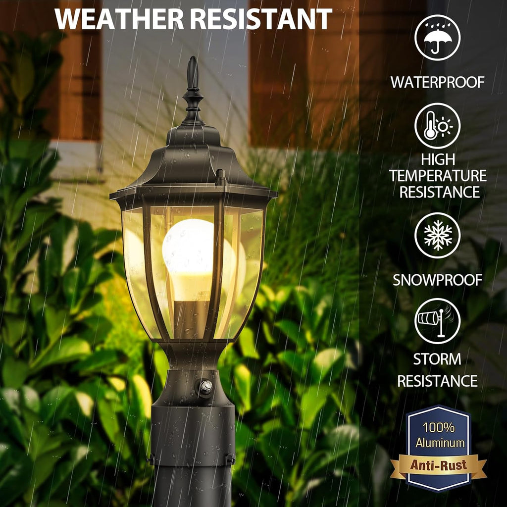 Dusk to Dawn Outdoor Post Lights, Waterproof Aluminum Lamp Post Light Fixture