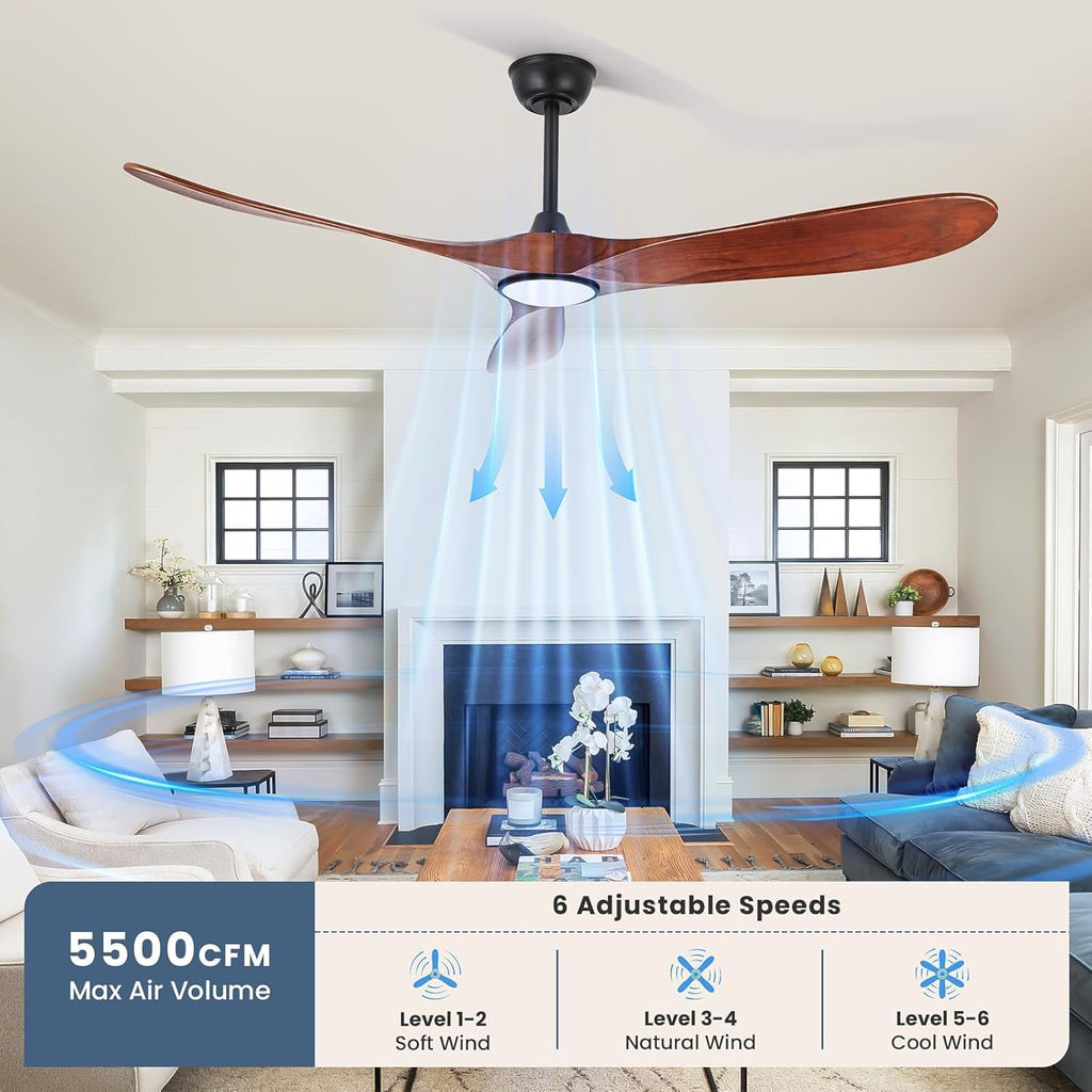 72 Inch Ceiling Fan with Light and Remote Control