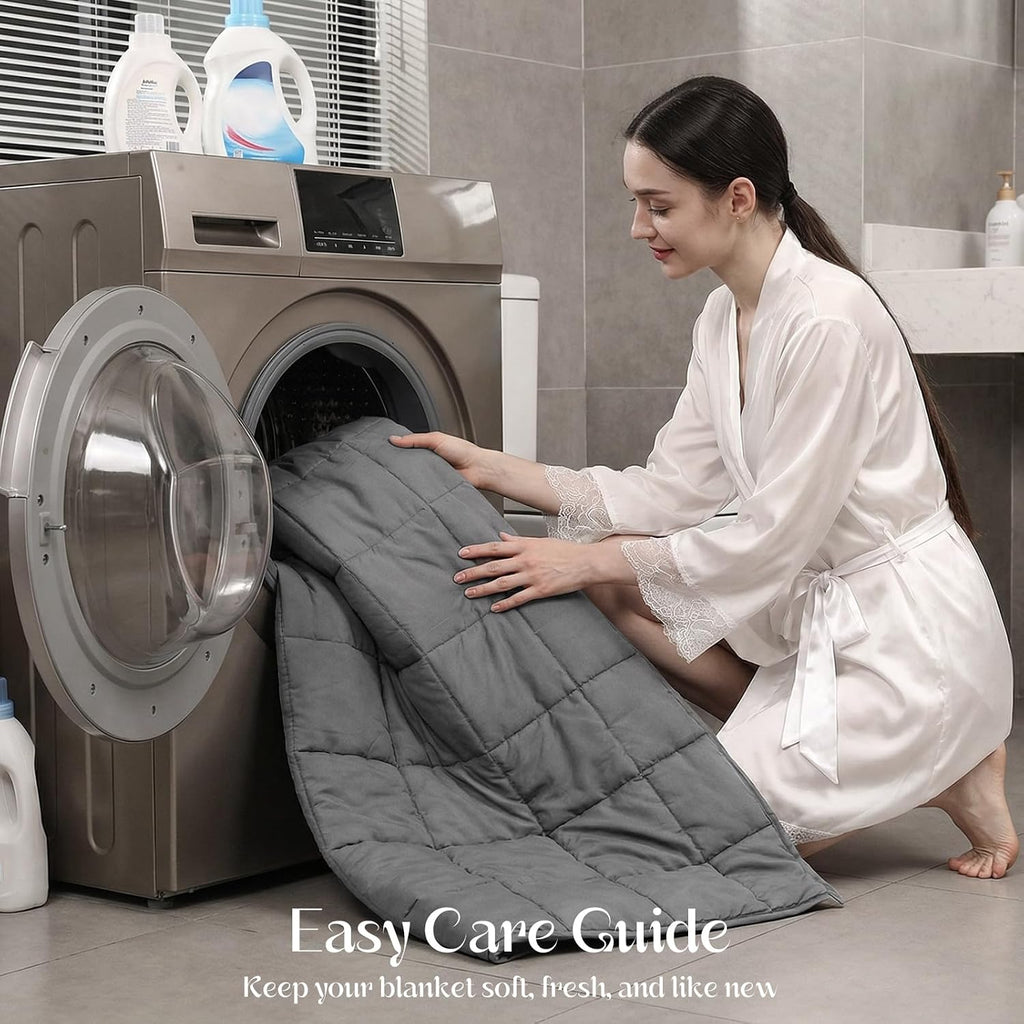 Weighted Blanket 20lbs (60"x80",Grey) Full Size Soft Cooling Heavy Blanket for Sleeping, Breathable All Season