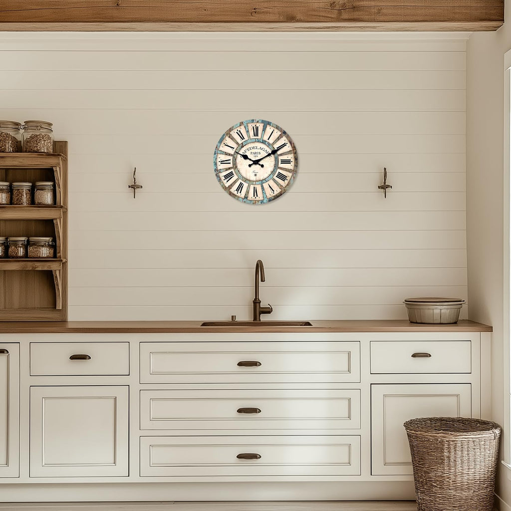 Retro Rustic Wooden Wall Clocks 16 Inch