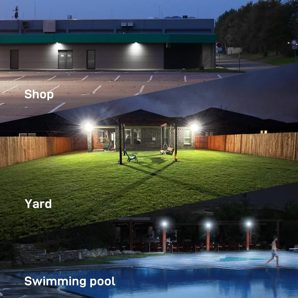 LED Flood Light 150W 2 Pack 18000LM 5000K Daylight IP65 Waterproof Outdoor Floodlights UL Certified for