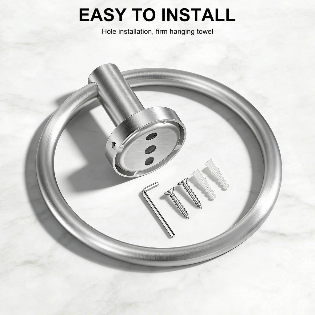 Towel Holder Wall Brushed Nickel Towel Ring, 2 Pack