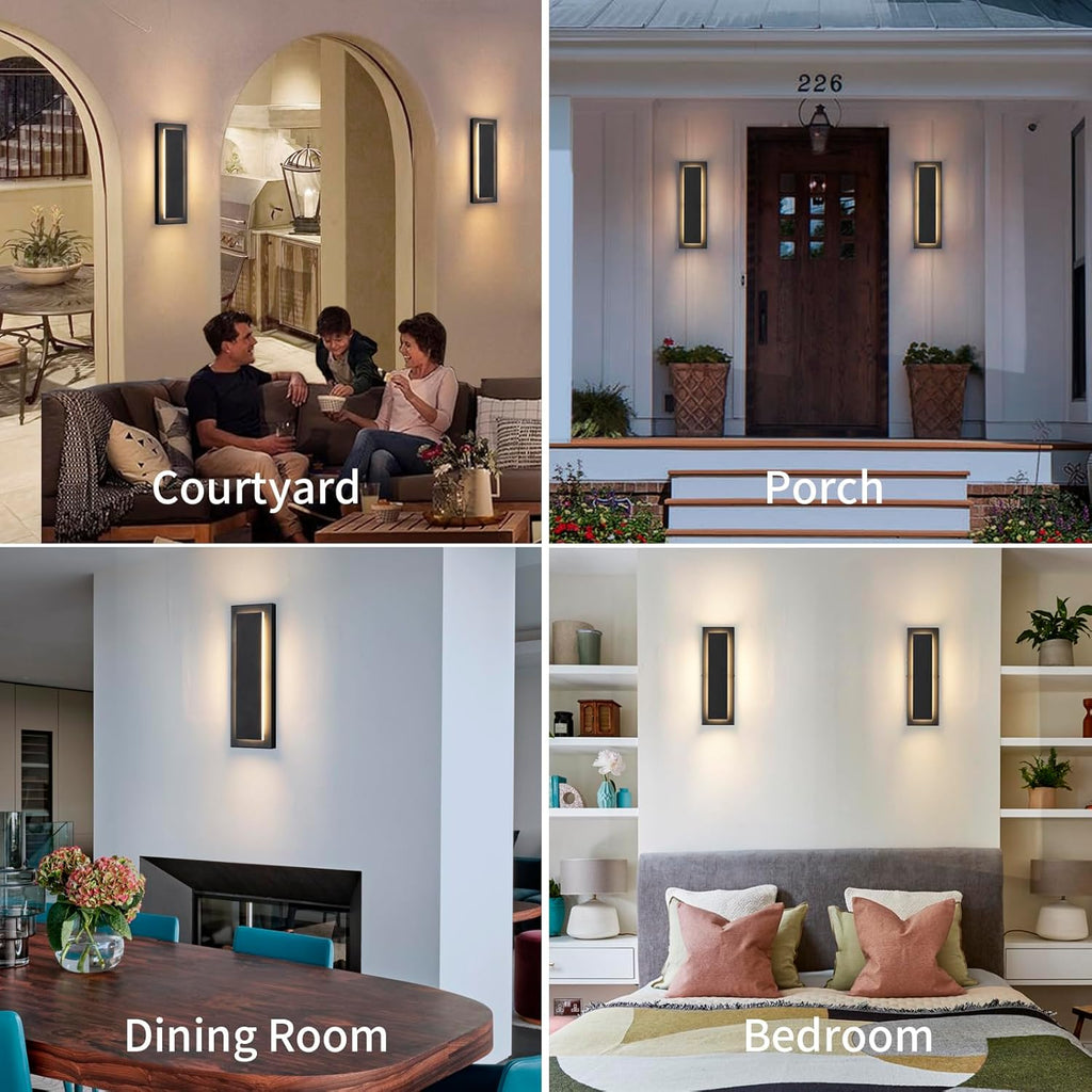 15.7 in Outdoor Wall Sconce Light,Modern Exterior Lights Fixture,Outdoor Porch Lights for House,Patio