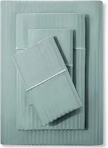 Stitch 500 TC Full Bed Sheet Set, 100% Cotton Soft Breathable Bedsheets, 4 Piece 18" Deep Pockets Sateen Weave